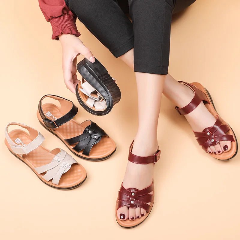 Sandales plates cuir femme "Conforta" - Restaur Cuirs