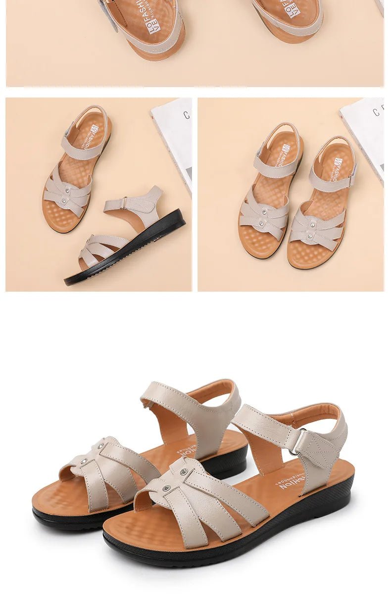 Sandales plates cuir femme "Conforta" - Restaur Cuirs