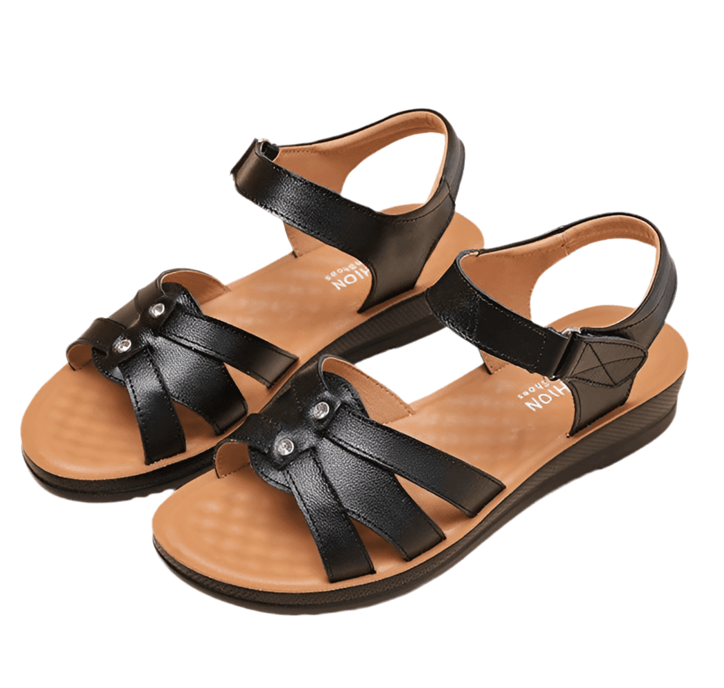 Sandales plates cuir femme "Conforta"