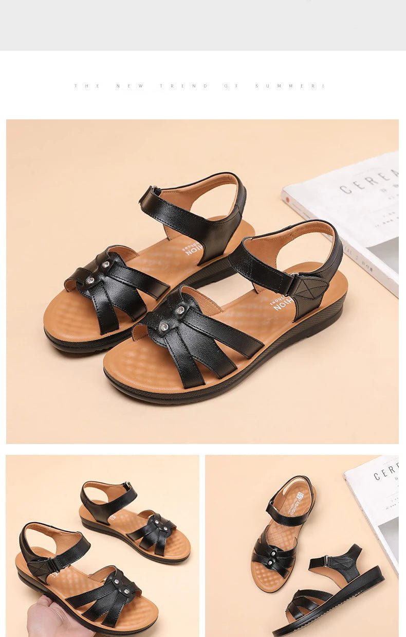 Sandales plates cuir femme "Conforta" - Restaur Cuirs