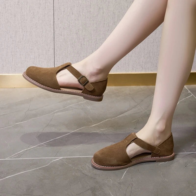 Sandales plates cuir femme "La Spartiate Chic" - Restaur Cuirs