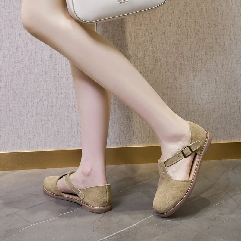 Sandales plates cuir femme "La Spartiate Chic" - Restaur Cuirs