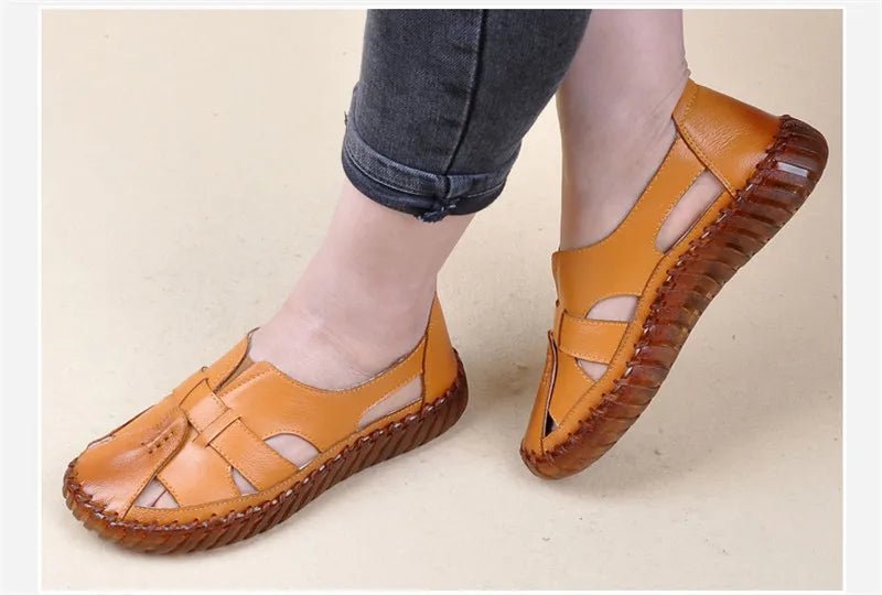 Sandales Plates Cuir pour Femme "Livia" - Restaur Cuirs