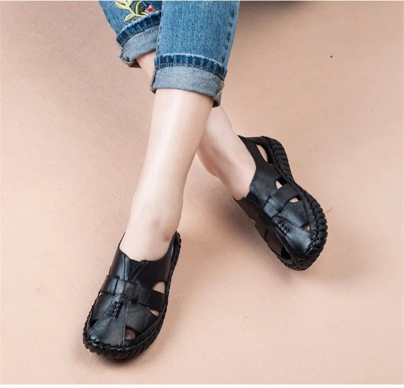 Sandales Plates Cuir pour Femme "Livia" - Restaur Cuirs