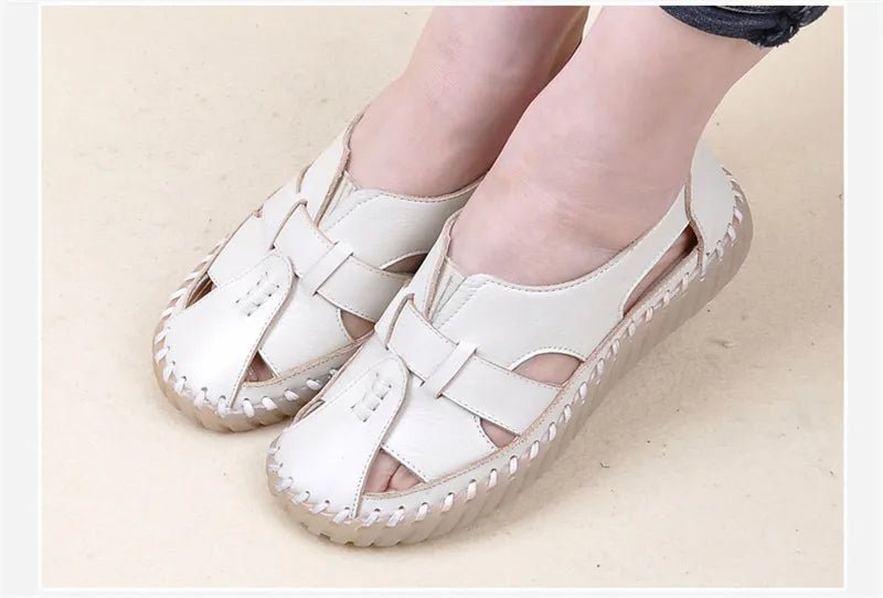Sandales Plates Cuir pour Femme "Livia" - Restaur Cuirs