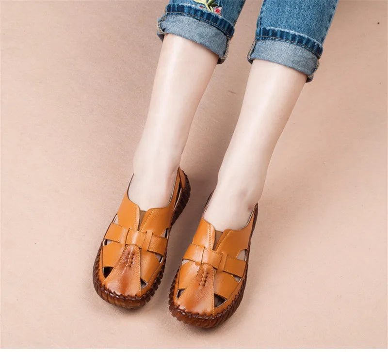 Sandales Plates Cuir pour Femme "Livia" - Restaur Cuirs