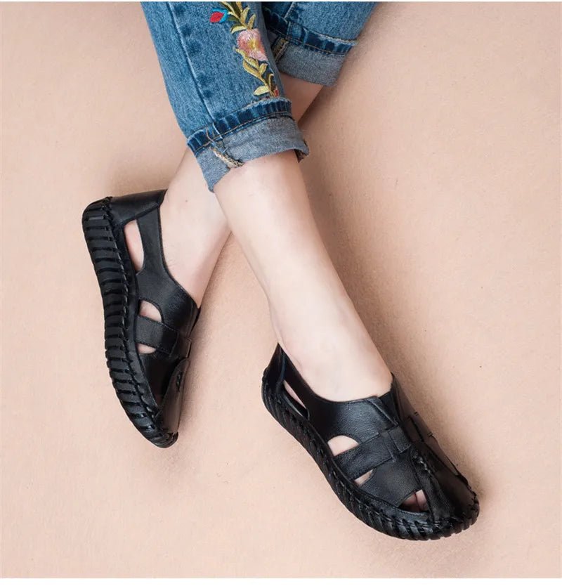 Sandales Plates Cuir pour Femme "Livia" - Restaur Cuirs