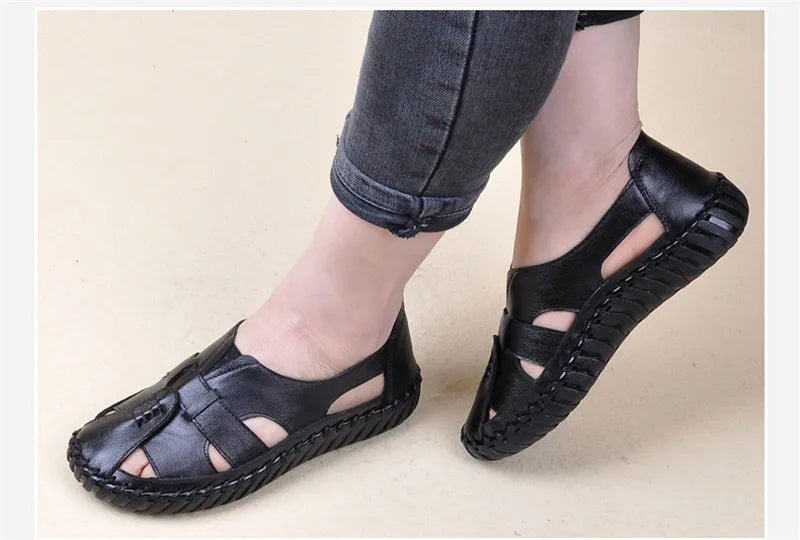 Sandales Plates Cuir pour Femme "Livia" - Restaur Cuirs