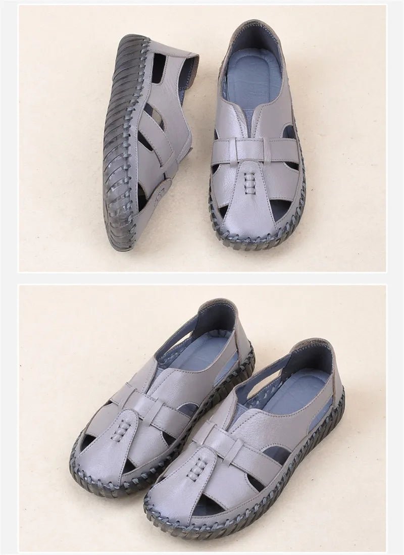 Sandales Plates Cuir pour Femme "Livia" - Restaur Cuirs
