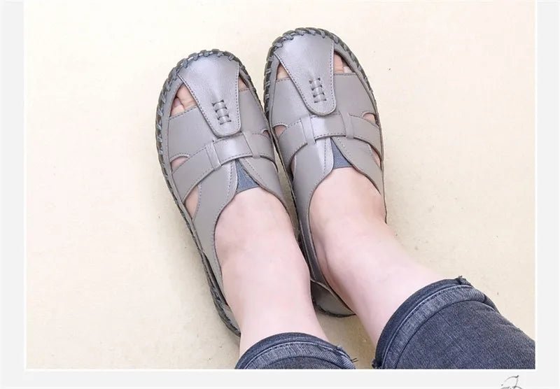 Sandales Plates Cuir pour Femme "Livia" - Restaur Cuirs