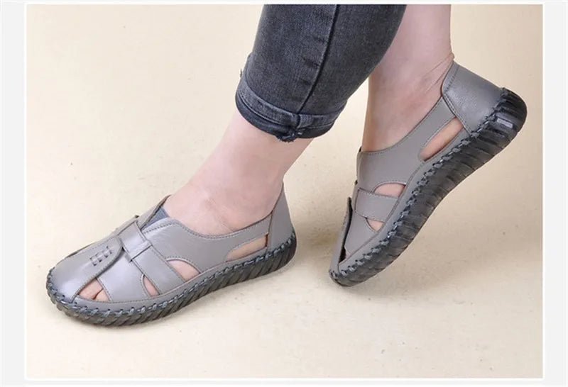 Sandales Plates Cuir pour Femme "Livia" - Restaur Cuirs