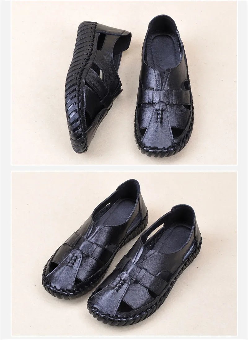 Sandales Plates Cuir pour Femme "Livia" - Restaur Cuirs