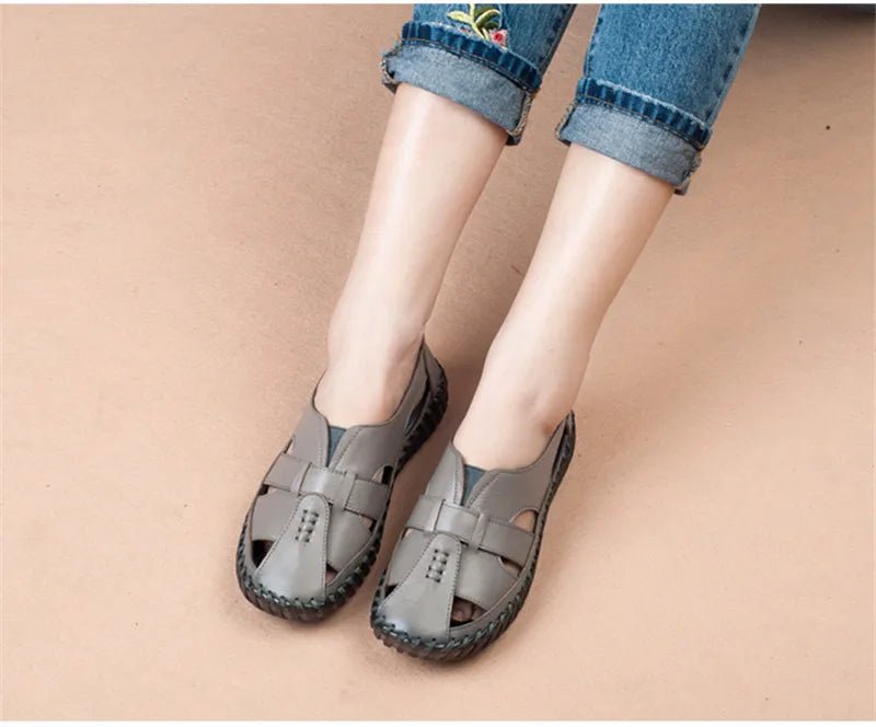Sandales Plates Cuir pour Femme "Livia" - Restaur Cuirs