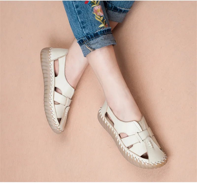 Sandales Plates Cuir pour Femme "Livia" - Restaur Cuirs