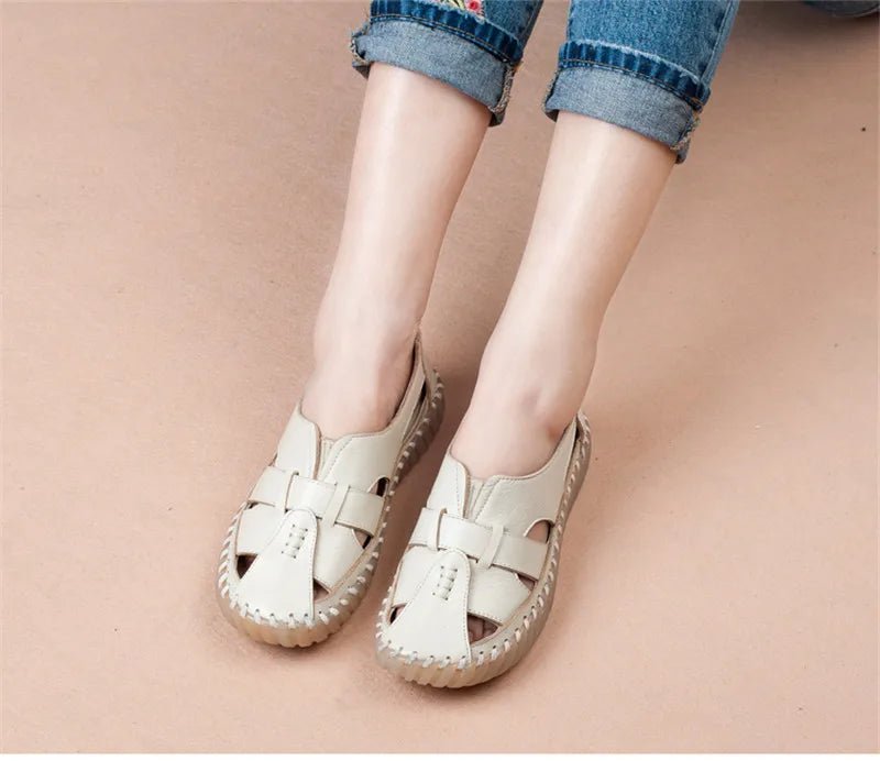 Sandales Plates Cuir pour Femme "Livia" - Restaur Cuirs
