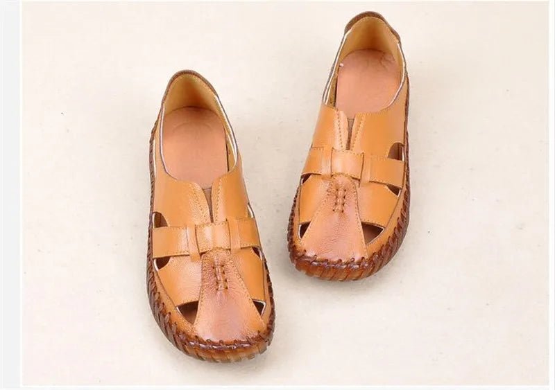 Sandales Plates Cuir pour Femme "Livia" - Restaur Cuirs
