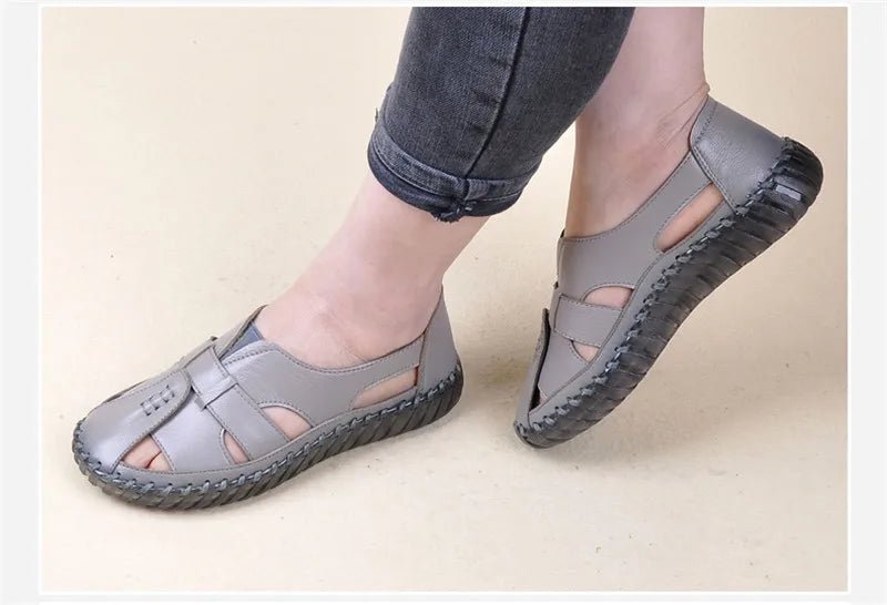 Sandales Plates Cuir pour Femme "Livia" - Restaur Cuirs