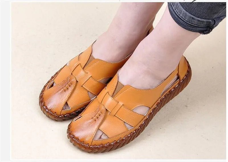 Sandales Plates Cuir pour Femme "Livia" - Restaur Cuirs