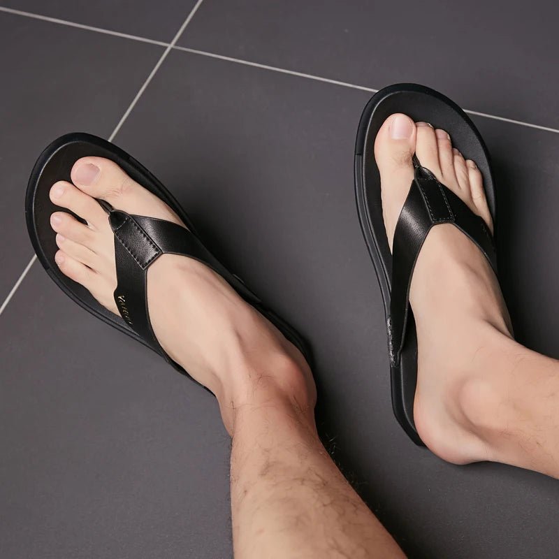Tong cuir pour homme "L'Excellence" - Restaur Cuirs