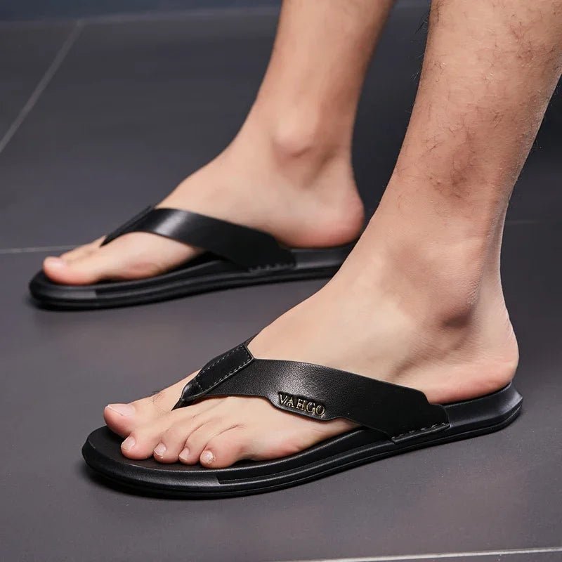 Tong cuir pour homme "L'Excellence" - Restaur Cuirs
