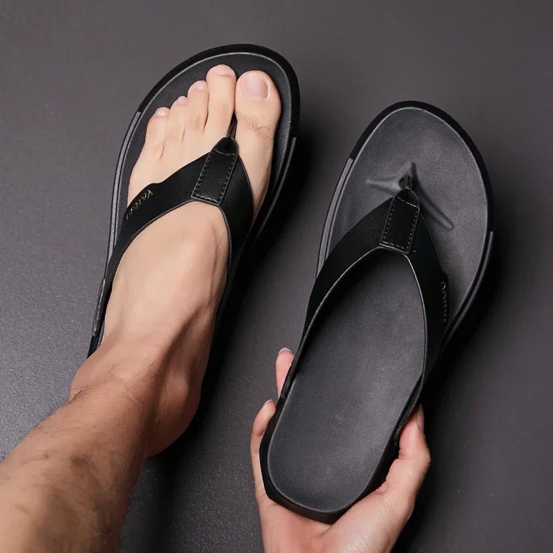 Tong cuir pour homme "L'Excellence" - Restaur Cuirs
