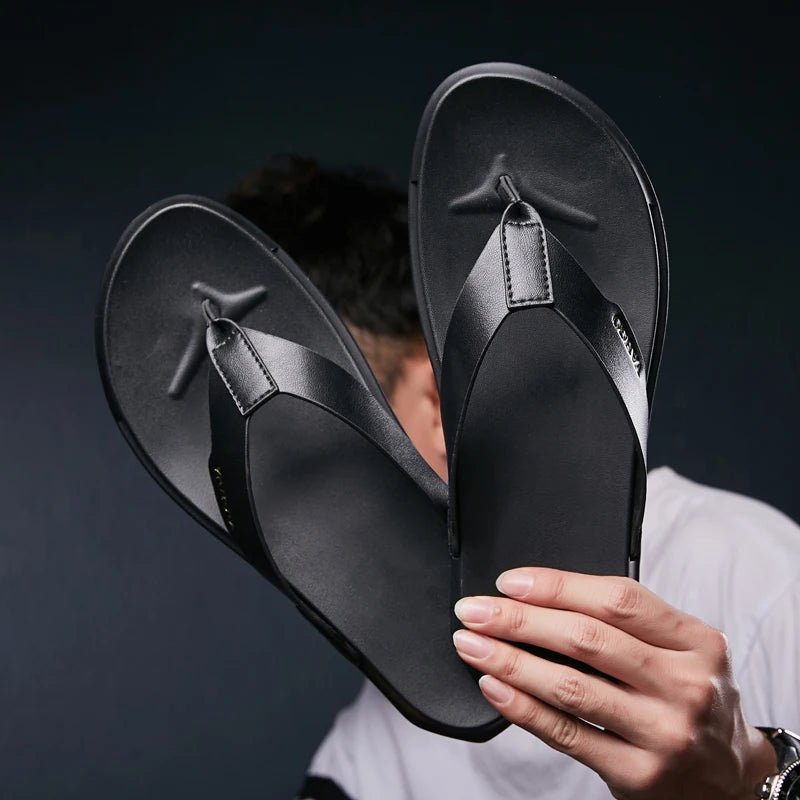 Tong cuir pour homme "L'Excellence" - Restaur Cuirs
