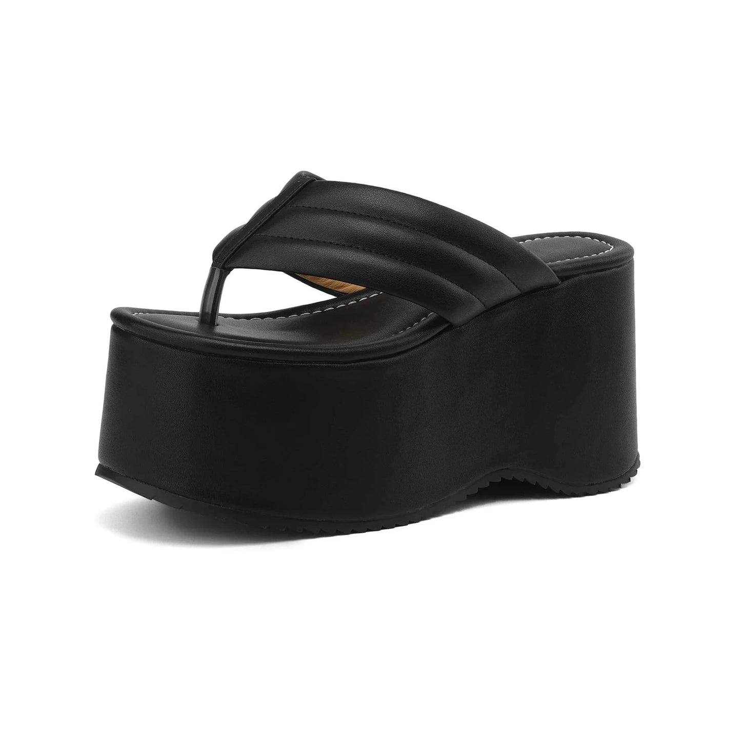 Tongs Cuir Femme à Semelle Compensée "La Exaltation"