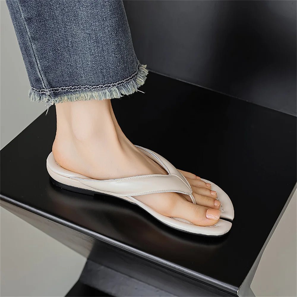 Tongs Cuir Femme Confort Estival "La Floraison"