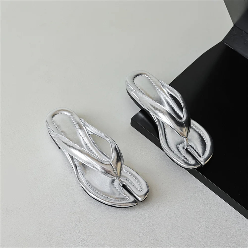 Tongs Cuir Femme Confort Estival "La Floraison"