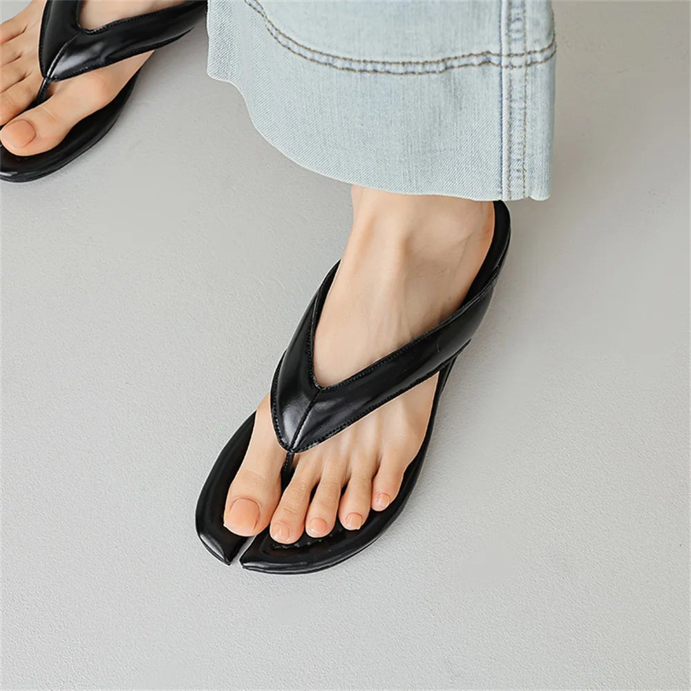 Tongs Cuir Femme Confort Estival "La Floraison"