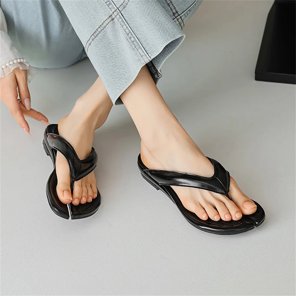 Tongs Cuir Femme Confort Estival "La Floraison"