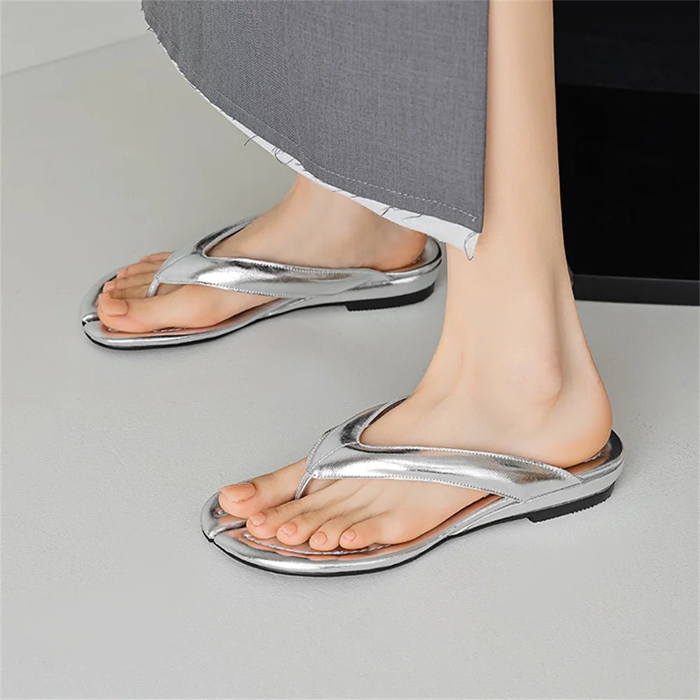 Tongs Cuir Femme Confort Estival "La Floraison"