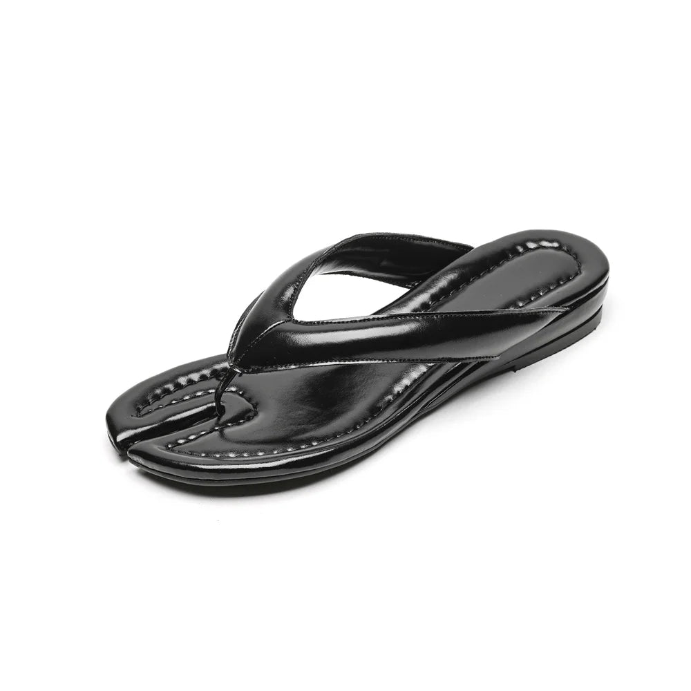 Tongs Cuir Femme Confort Estival "La Floraison"