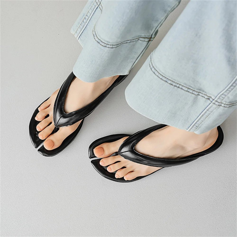 Tongs Cuir Femme Confort Estival "La Floraison"