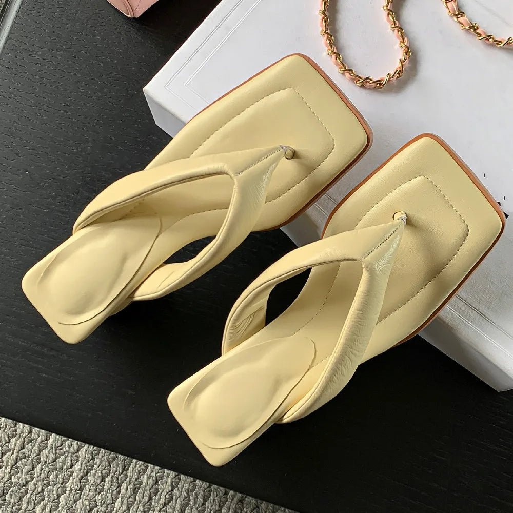 Tongs Cuir Femme Confortables "L'Azurée"