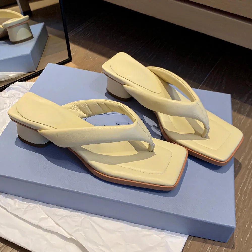 Tongs Cuir Femme Confortables "L'Azurée"