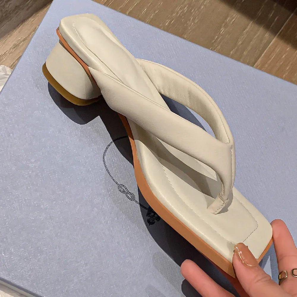 Tongs Cuir Femme Confortables "L'Azurée"