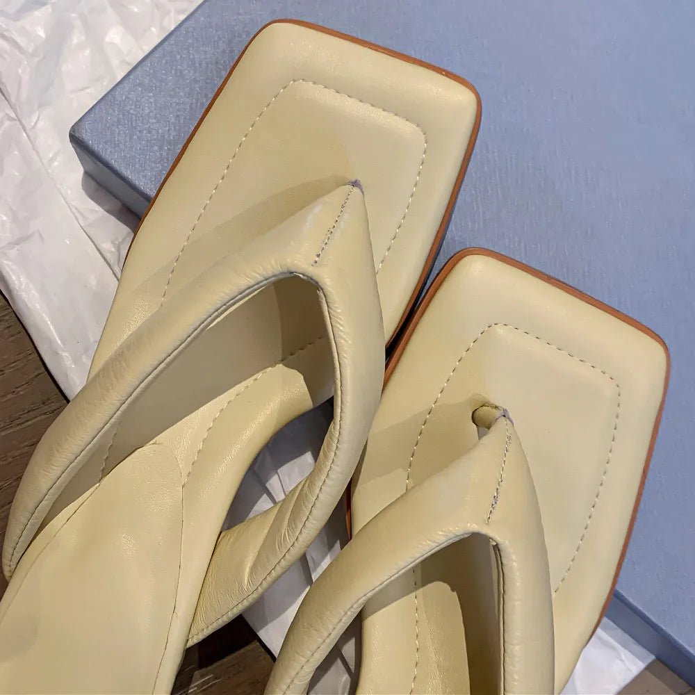 Tongs Cuir Femme Confortables "L'Azurée"