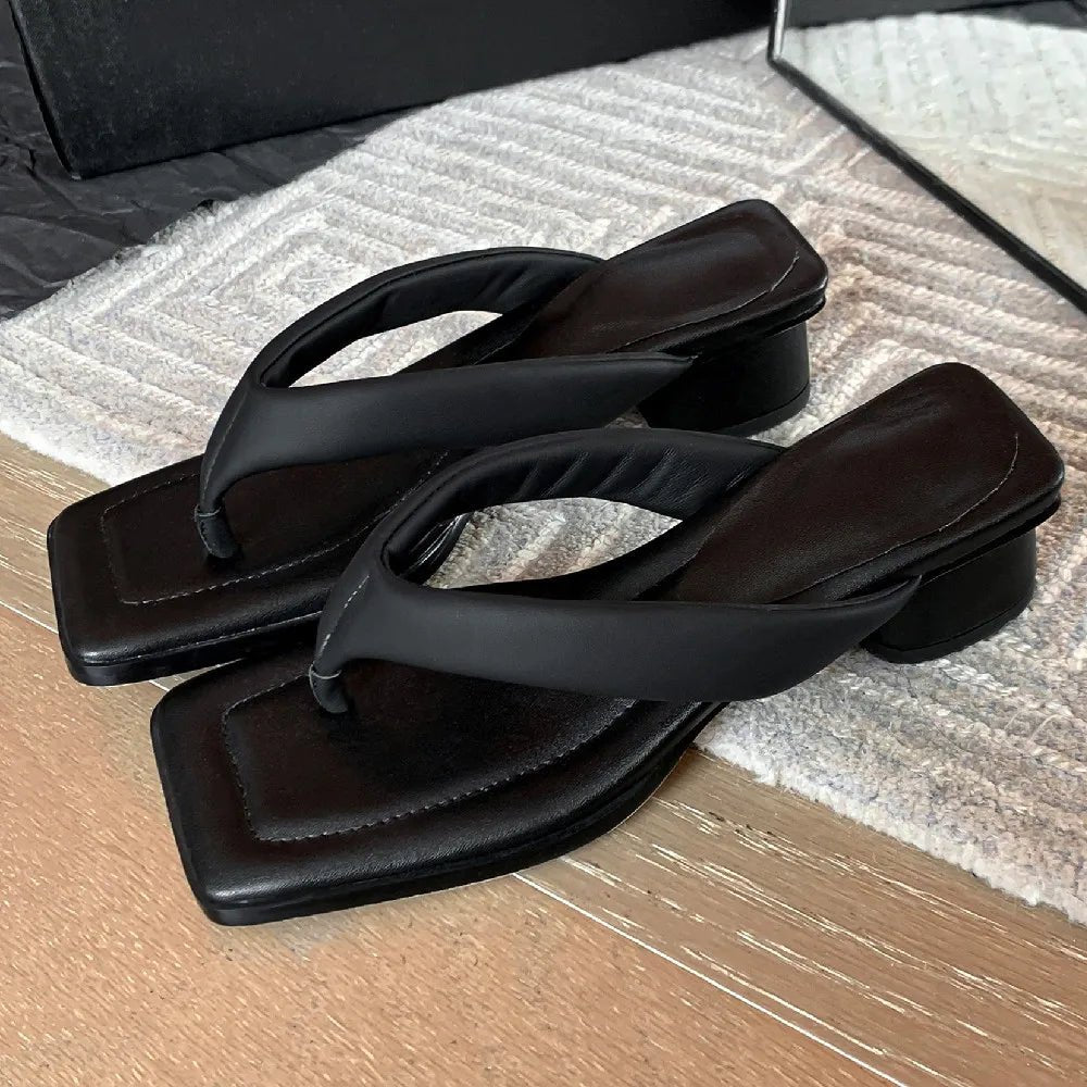 Tongs Cuir Femme Confortables "L'Azurée"