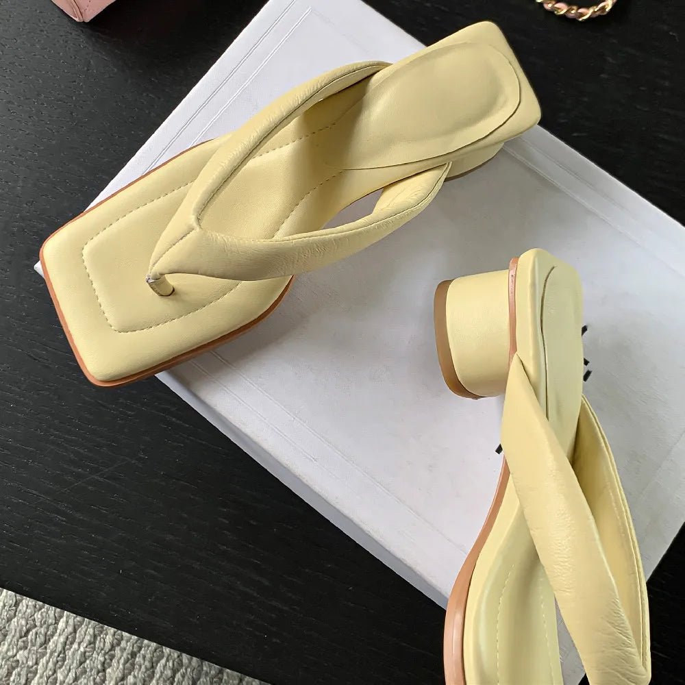 Tongs Cuir Femme Confortables "L'Azurée"