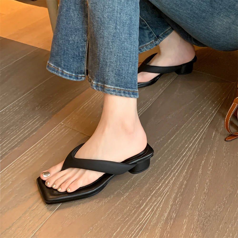 Tongs Cuir Femme Confortables "L'Azurée"