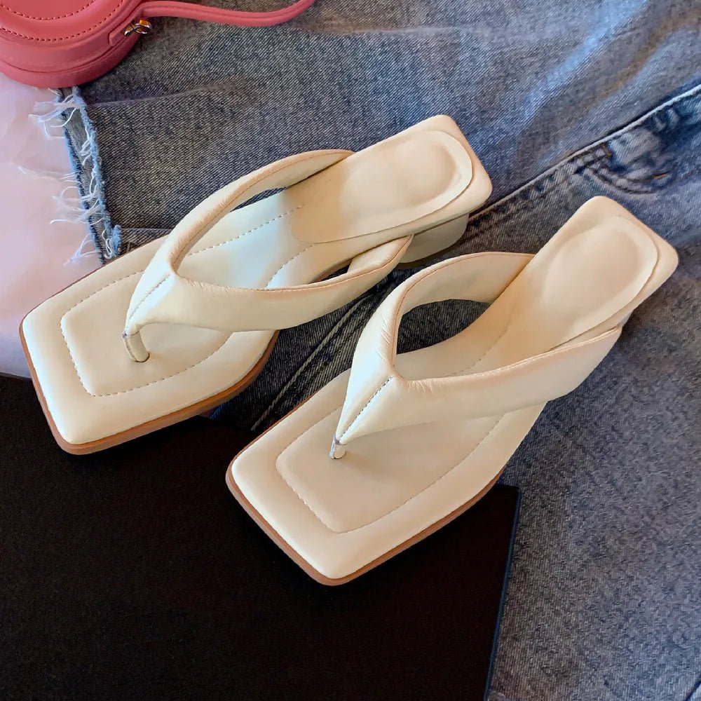 Tongs Cuir Femme Confortables "L'Azurée"