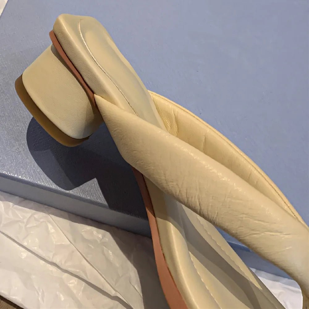 Tongs Cuir Femme Confortables "L'Azurée"