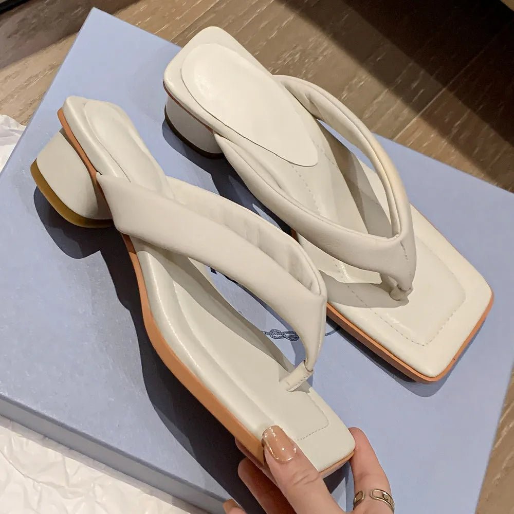 Tongs Cuir Femme Confortables "L'Azurée"