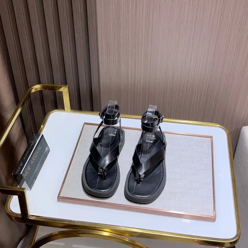 Tongs Cuir Femme Élégantes et Confortables - "La Calypso"