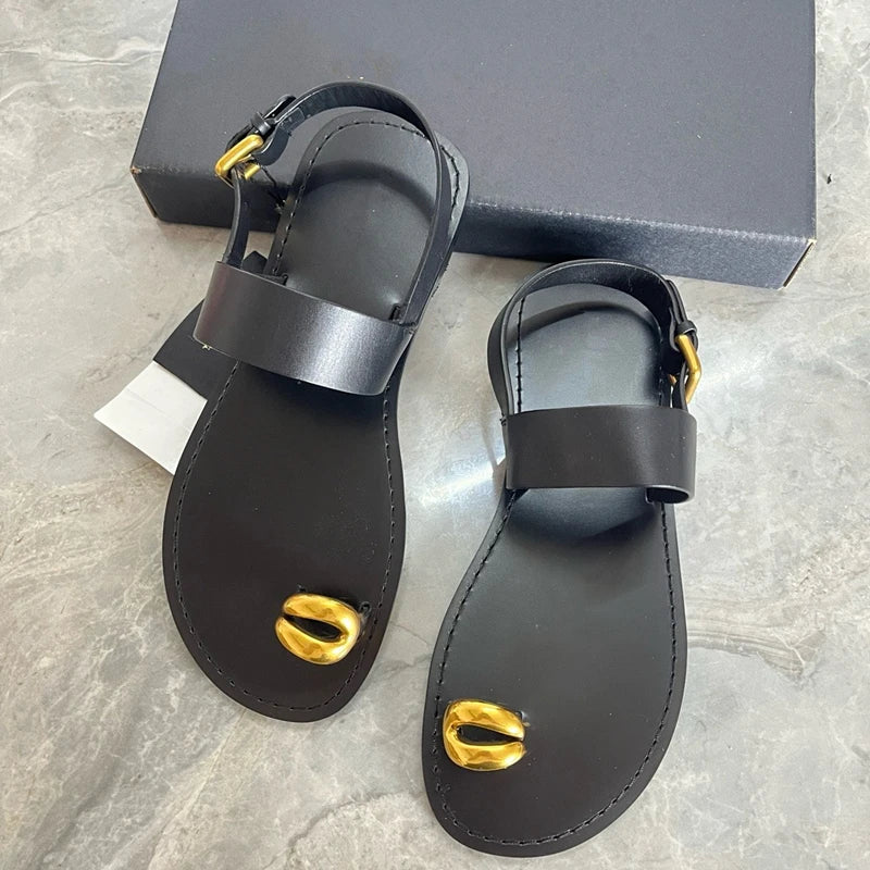 Tongs Cuir Femme Élégantes et Minimalistes "La Flânerie"