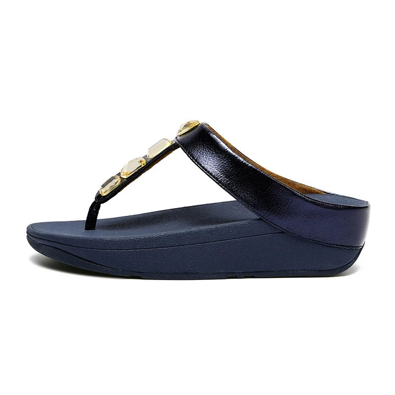 Tongs en cuir pour femme "La Brillante" - Restaur Cuirs