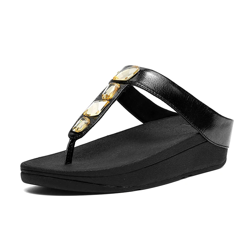 Tongs en cuir pour femme "La Brillante" - Restaur Cuirs