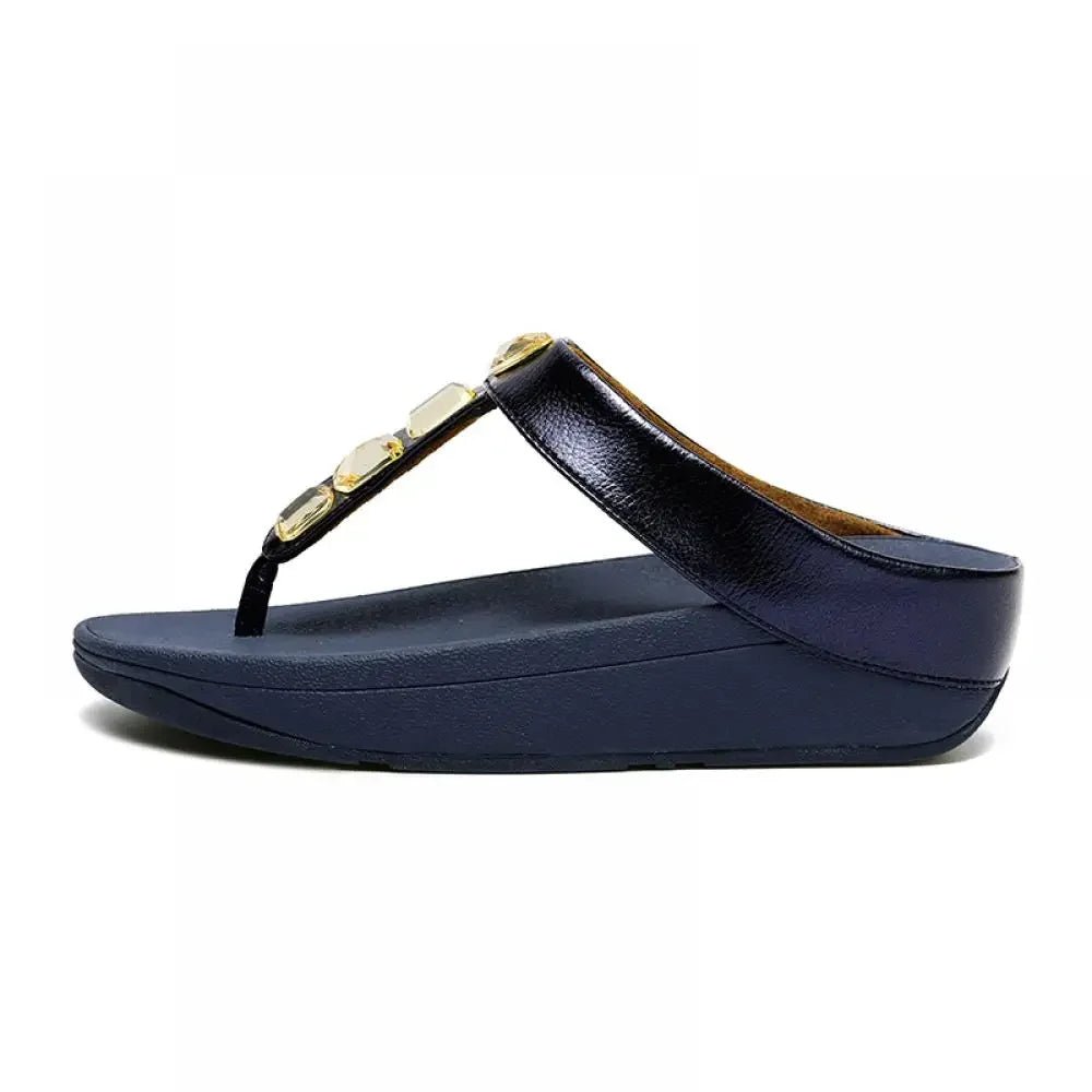 Tongs en cuir pour femme "La Brillante" - Restaur Cuirs