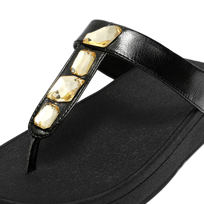 Tongs en cuir pour femme "La Brillante" - Restaur Cuirs